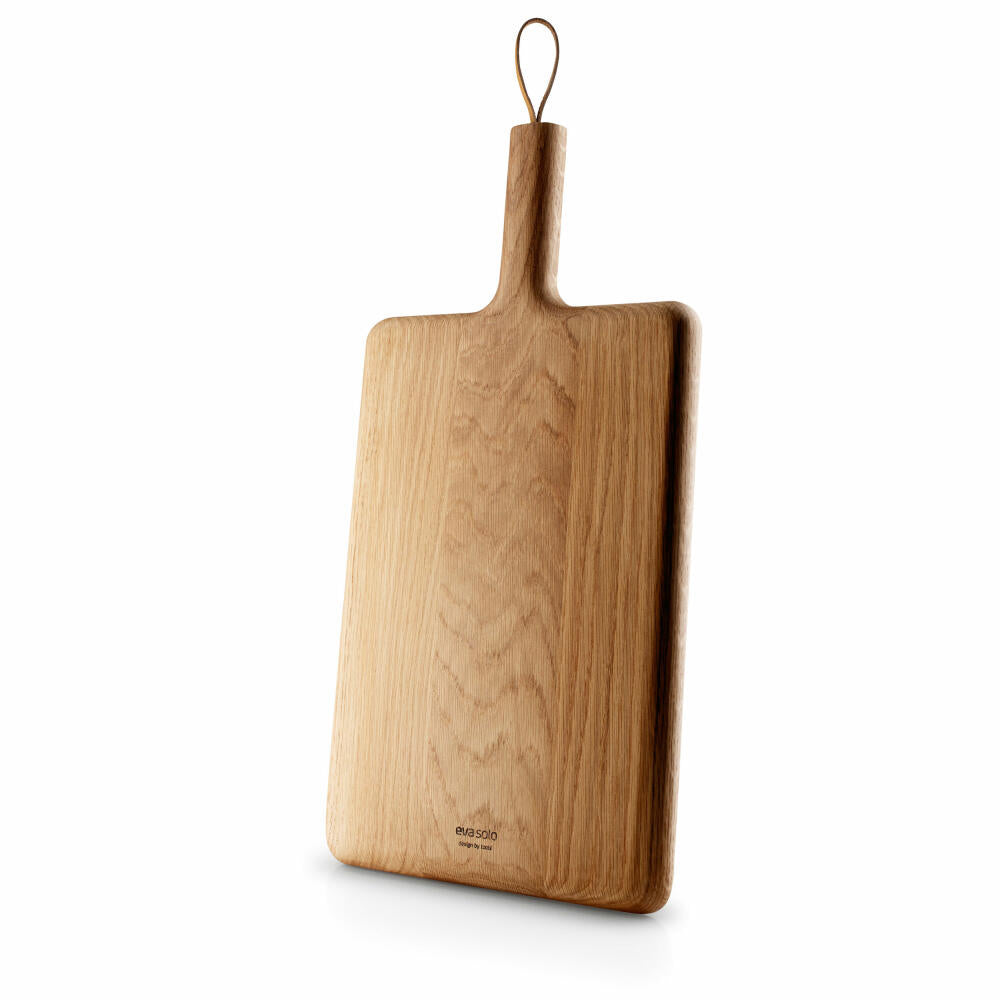 Eva Solo Nordic kitchen Holzschneidebrett, Schneidbrett, Küchenbrett, Tranchierbrett, Schneideunterlage, Eiche/Leder, 38x26 cm, 520411