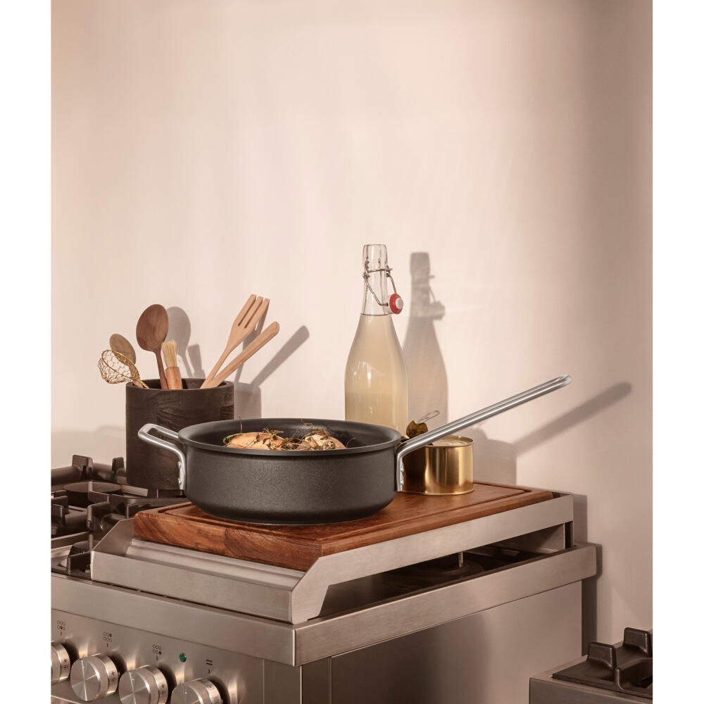Eva Trio Professional Sauteuse, Kochtopf, Aluminium, Edelstahl, Keramik Beschichtung, Black, 24 cm, 204825