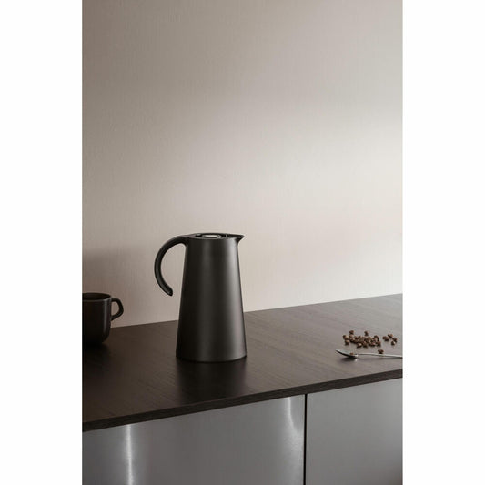 Eva Solo Rise Insulated Jug Black, Jug, Insulated Jug, Plastic, with Glass Insert, Black, 1 L, 502850