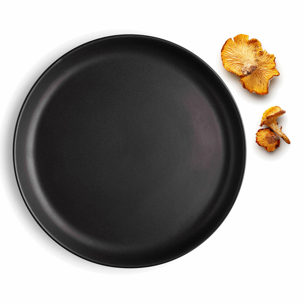 Eva Solo Nordic kitchen Teller, Frühstücksteller, Servieren, Genießen, Feinsteinzeug, Schwarz, Ø 21 cm, 502793
