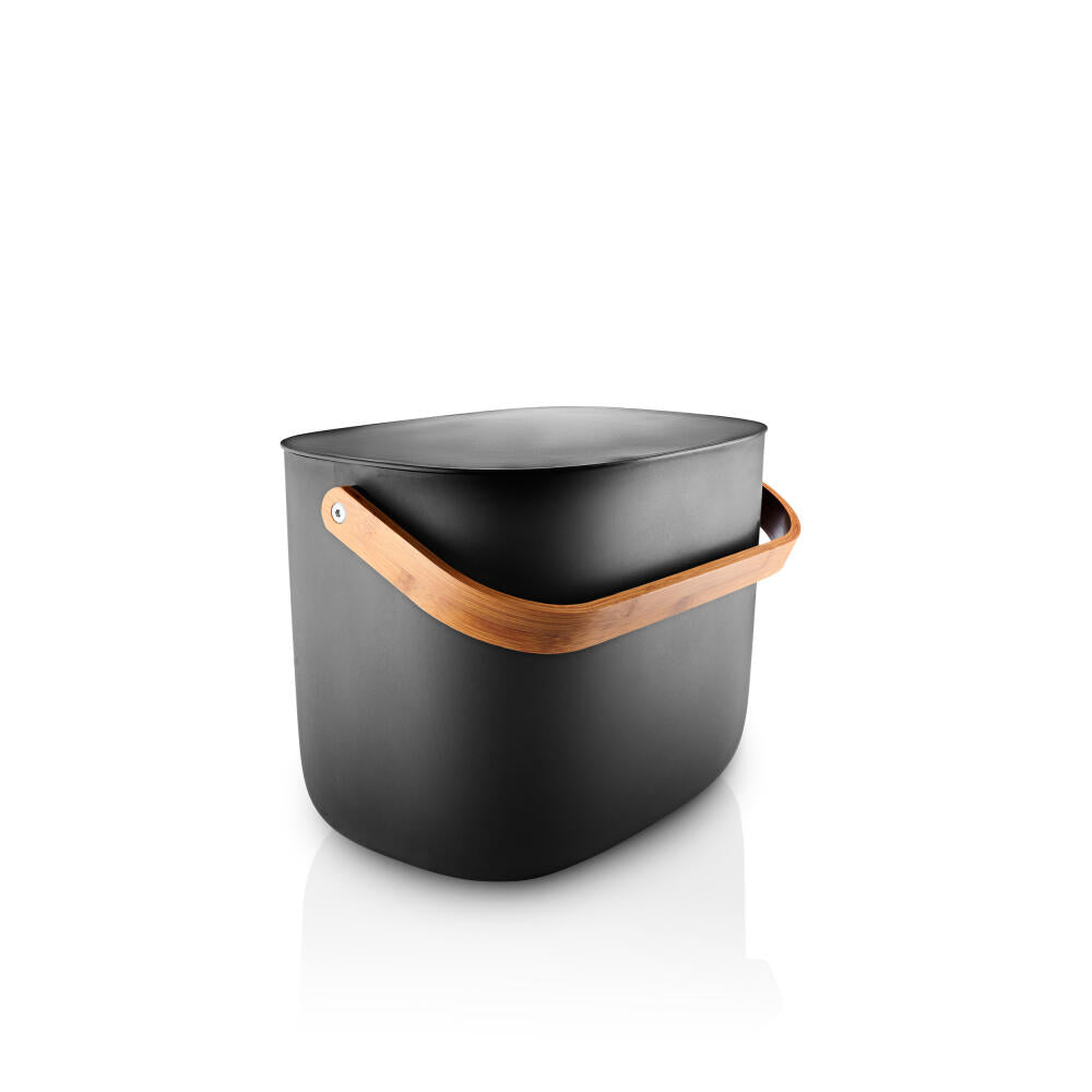 Eva Solo waste sorting container for 2 bags Reflect, double trash can, plastic, bamboo, black, 16 L, 537778