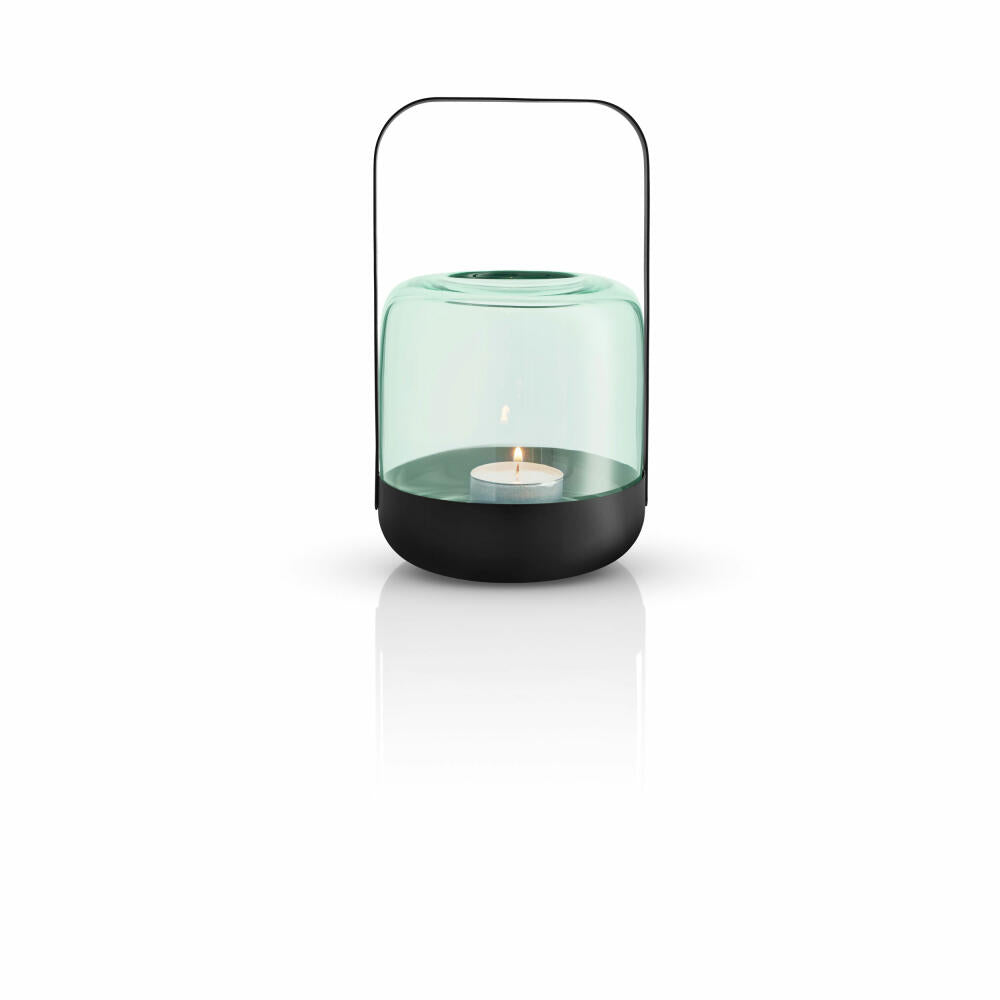 Eva Solo Acorn Windlicht Mint Green, Kerzenhalter, Kerzenständer, Mundgeblasenes Glas / Pulverbeschichteter Stahl, H 20 cm, 571394