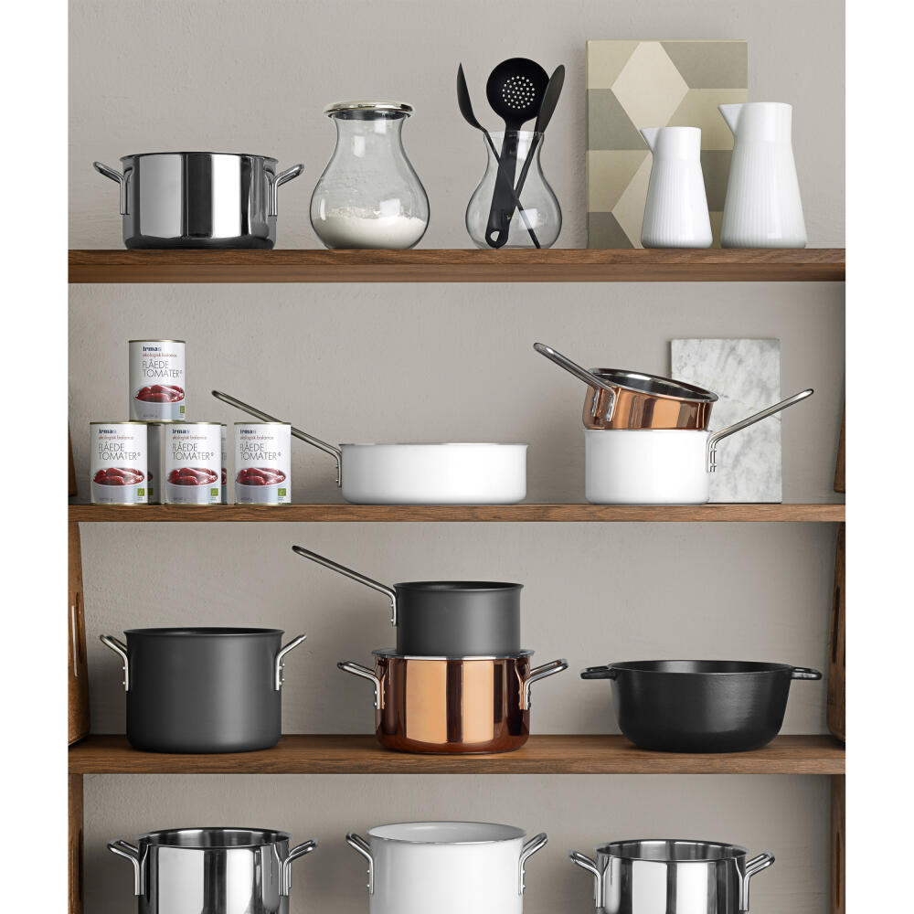 Eva Trio White Line Topf, Kochtopf, Induktionsgeeignet, Aluminium, Edelstahl, Keramik Beschichtung, White, 7 L, 266670