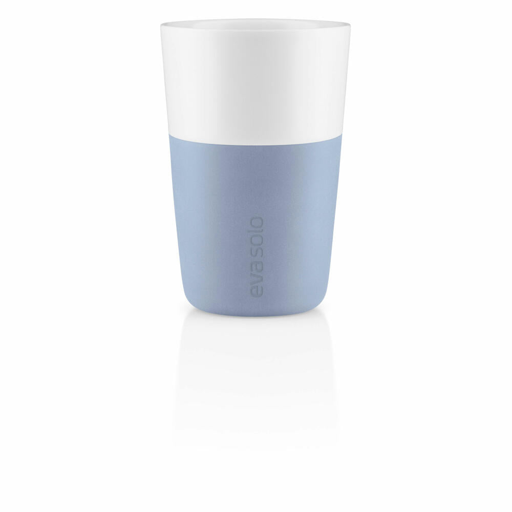 Eva Solo Cafe Latte-Becher Blue Sky, 2er Set, Kaffeebecher, Tasse, Porzellan / Silikon, 360 ml, 501128