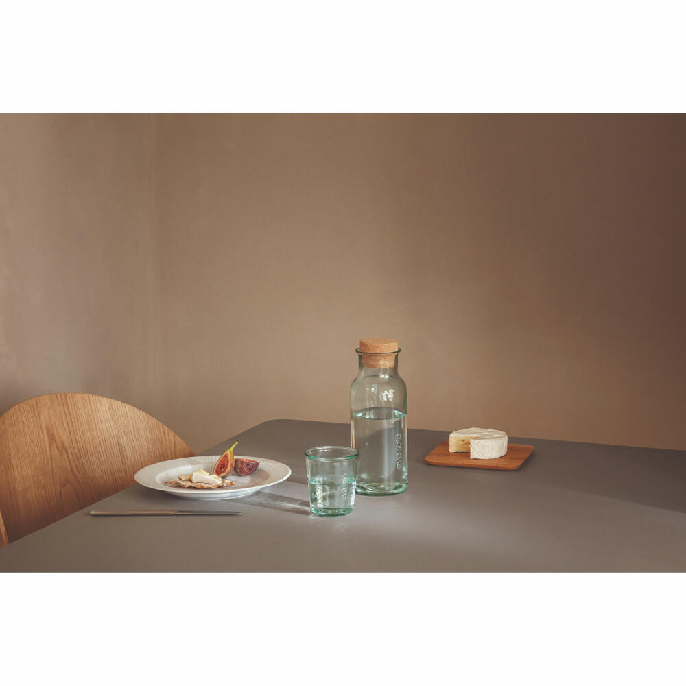 Eva Solo Recycled Karaffe, Glaskaraffe, Wasserkaraffe mit Korkdeckel, Recyclingglas, Kork, Transparent, 1 L, 541046