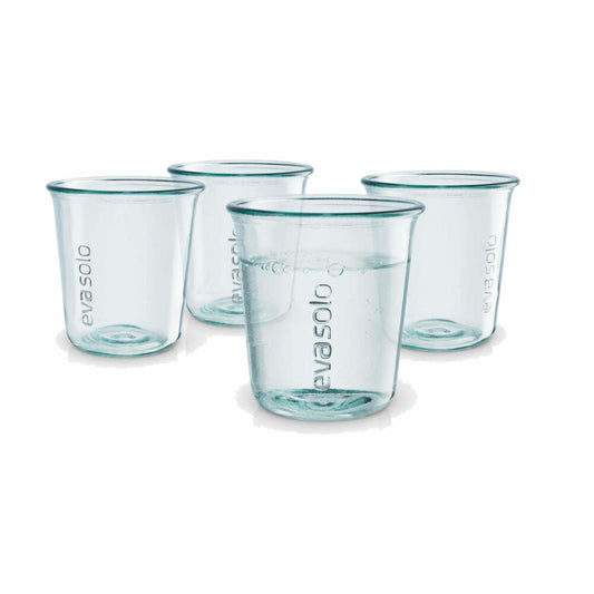 Eva Solo Recycled Trinkgläser 4er Set, Wasserglas, Tumbler Glas, Becher, Recyclingglas, Transparent, 250 ml, 541047