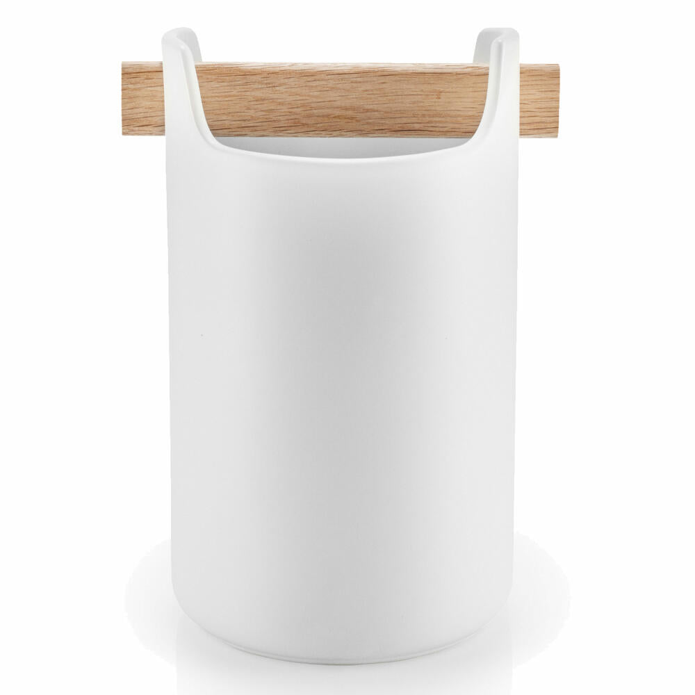 Eva Solo Toolbox, Aufbewahrungsbehälter, Aufbewahrungsbox, Kaffeedose, Zuckerdose, Eiche/Keramik, Weiß, H 20 cm, 530637