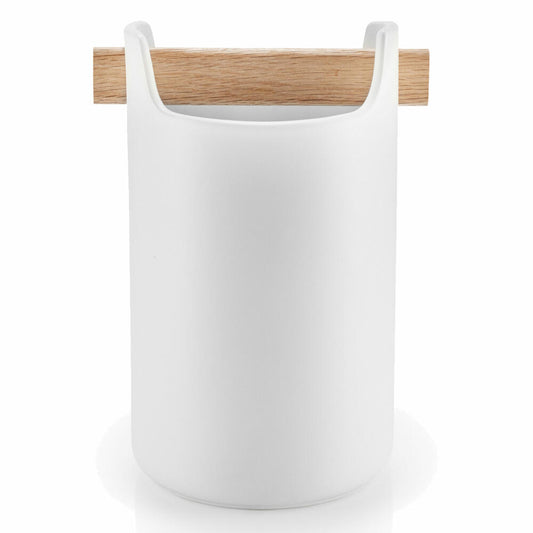 Eva Solo Toolbox, Aufbewahrungsbehälter, Aufbewahrungsbox, Kaffeedose, Zuckerdose, Eiche/Keramik, Weiß, H 20 cm, 530637