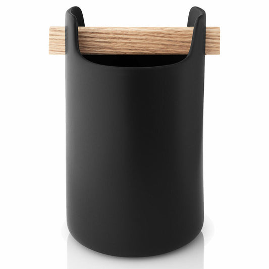 Eva Solo Toolbox Aufbewahrungsbehälter, Aufbewahrungsbox, Kaffeedose, Zuckerdose, Eiche/Keramik, Schwarz, H 15 cm, 520425