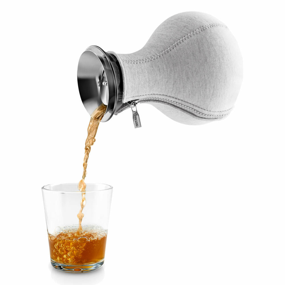 Eva Solo Teezubereiter, Teekanne, Tee, Zubereitung, Teepot, Genießen, Glas/Silikon/Edelstahl/Neopren, Hellgrau, 1 L, 567488