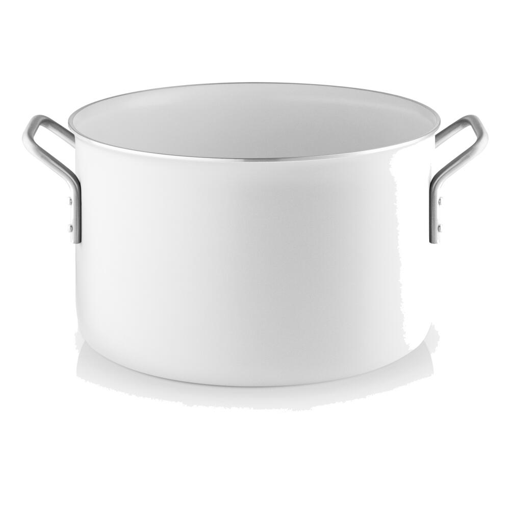 Eva Trio White Line Topf, Kochtopf, Induktionsgeeignet, Aluminium, Edelstahl, Keramik Beschichtung, White, 7 L, 266670