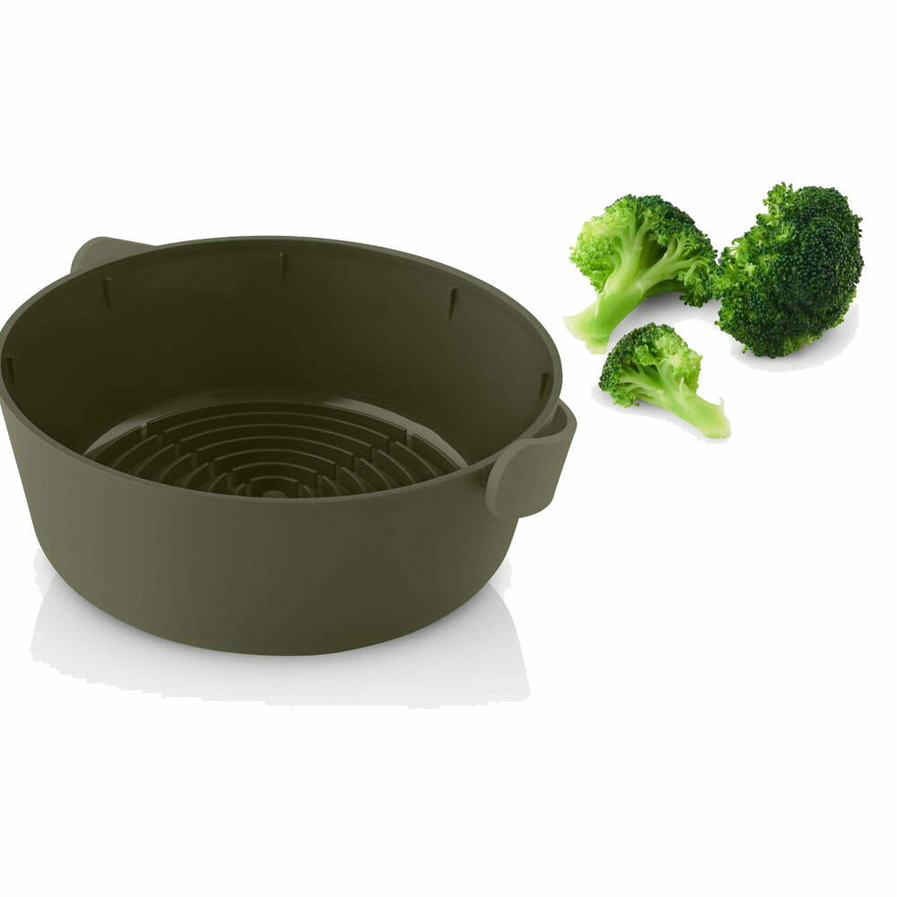 Eva Solo Mikrowellendämpfer Green Tool, Dampfgarer, Dämpfer für Mikrowelle, Glas, Kunststoff, Dunkelgrün, 2 L, 531413
