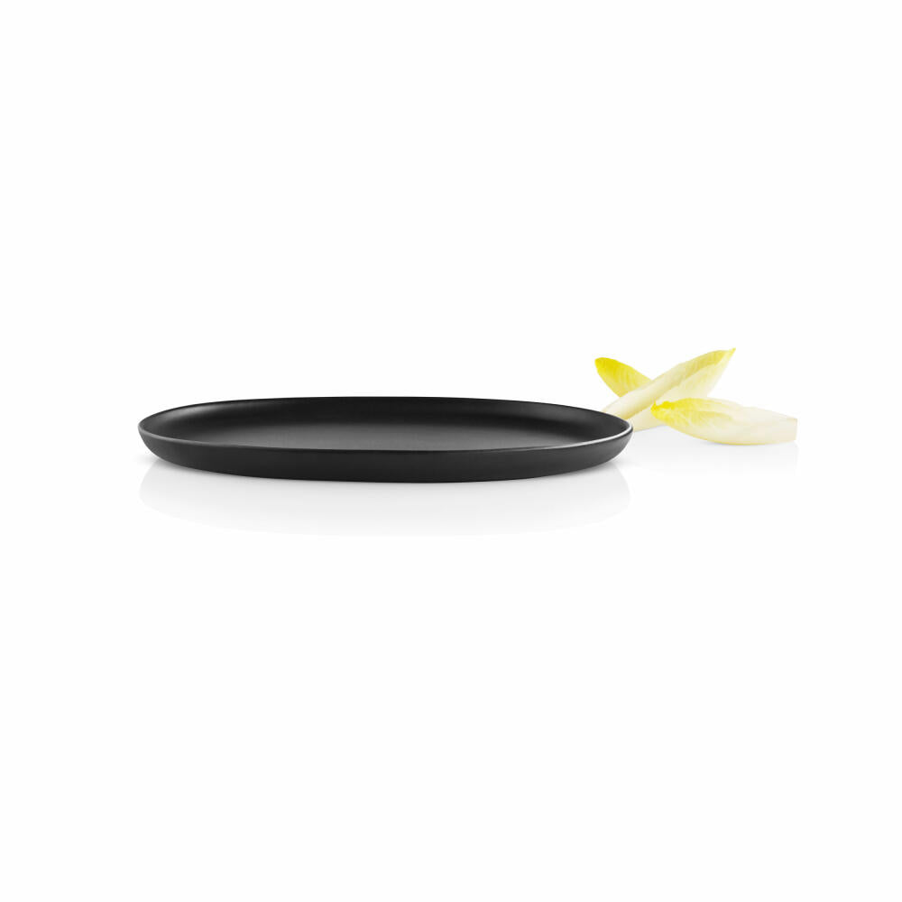 Eva Solo Nordic kitchen Servierplatte Oval, Servierteller, Platte, Steinzeug, Black / Schwarz, 36 cm, 512700