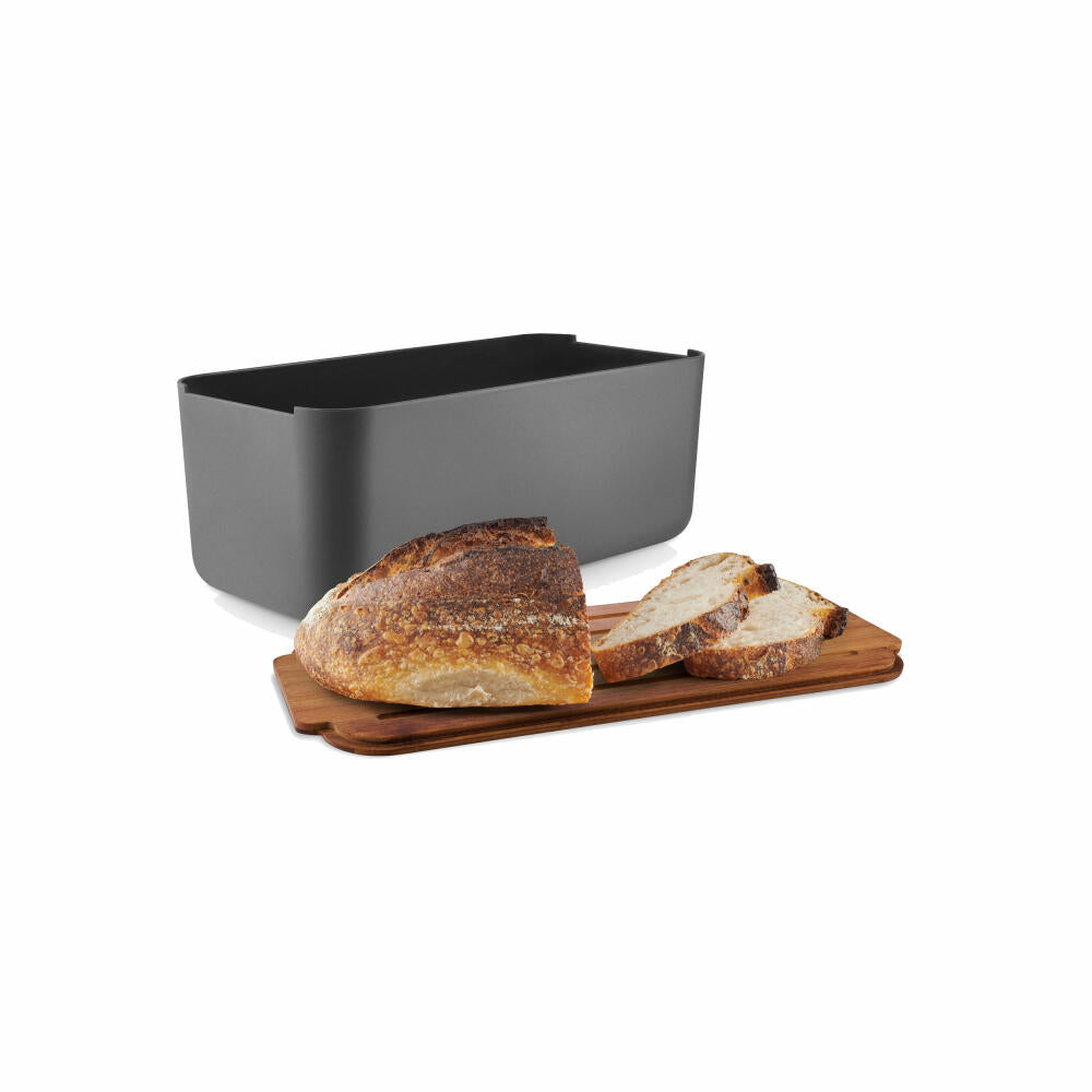Eva Solo Brotkasten, Brotkorb, Bambus, Kunststoff, Elephant Grey, 42 x 19 x 15.5 cm, 520453