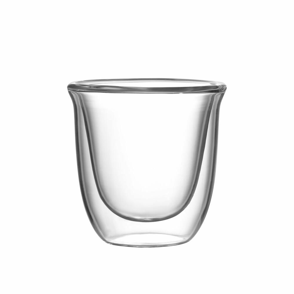 Bialetti Glasbecherset Firenze, 2er Set, Doppelwandig, Espressotasse, Becher, Tasse, 80 ml, DBW013