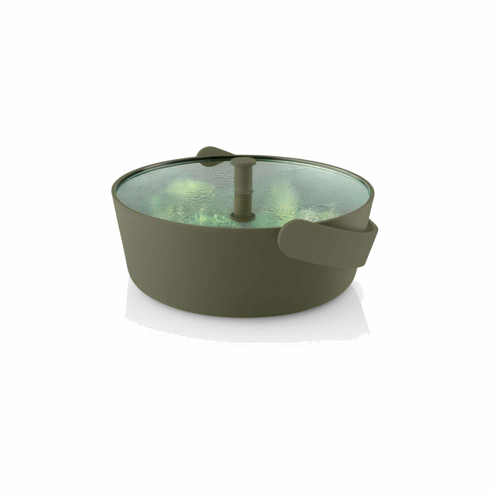 Eva Solo Mikrowellendämpfer Green Tool, Dampfgarer, Dämpfer für Mikrowelle, Glas, Kunststoff, Dunkelgrün, 2 L, 531413