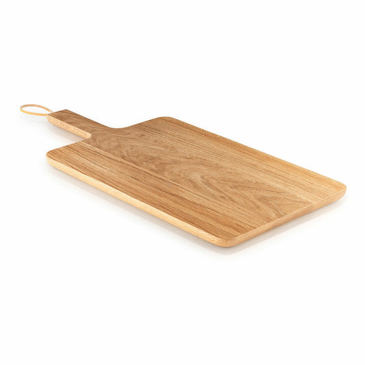 Eva Solo Nordic kitchen Holzschneidebrett, Schneidbrett, Küchenbrett, Tranchierbrett, Schneideunterlage, Eiche/Leder, 38x26 cm, 520411