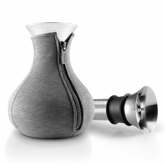 Eva Solo Teezubereiter, Teekanne, Tee, Zubereitung, Teepot, Genießen, Glas/ Silikon/ Edelstahl/ Neopren, Dunkelgrau, 1 L, 567487