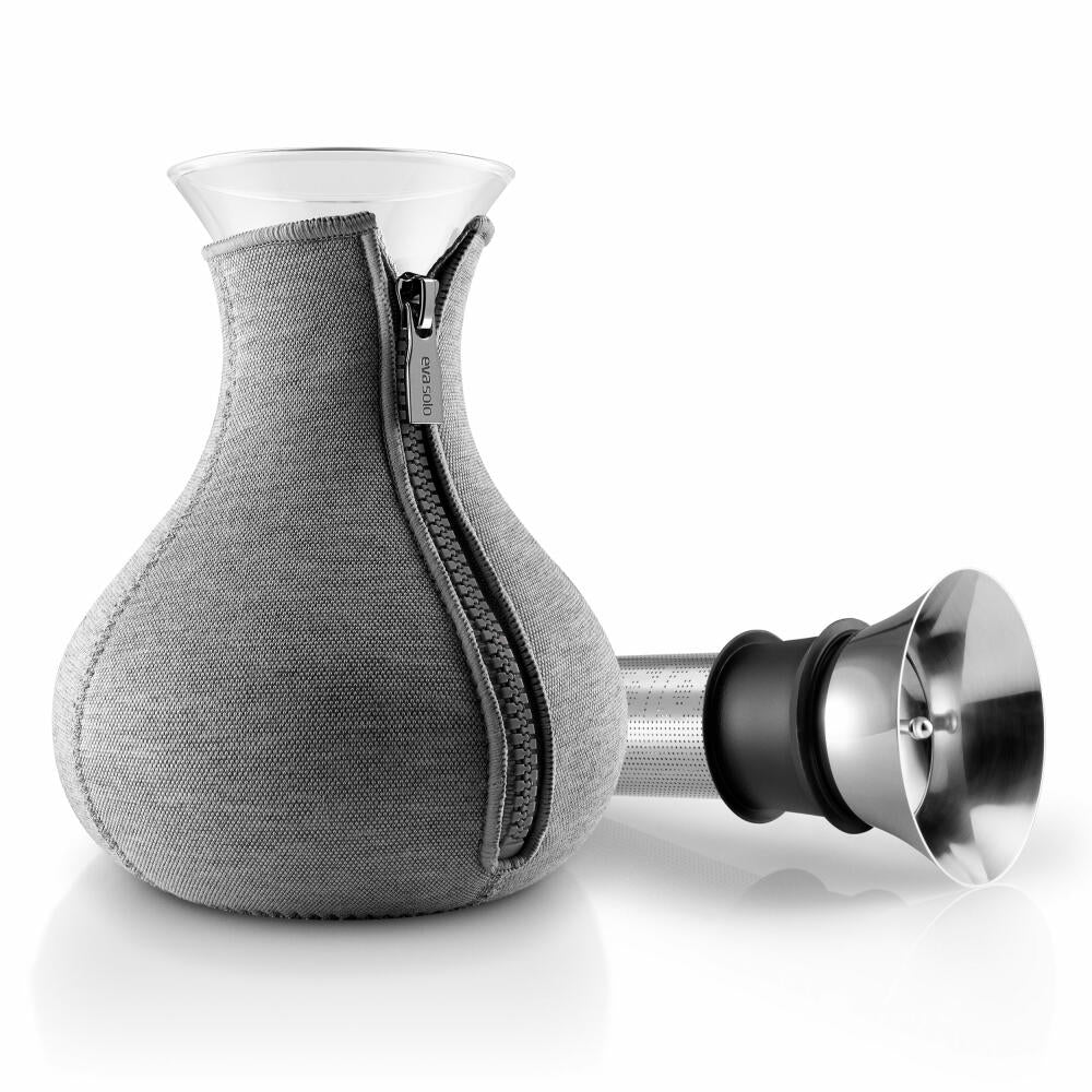 Eva Solo Teezubereiter, Teekanne, Tee, Zubereitung, Teepot, Genießen, Glas/ Silikon/ Edelstahl/ Neopren, Dunkelgrau, 1 L, 567487