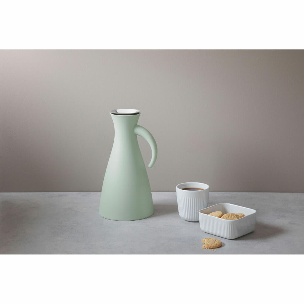Eva Solo insulated jug, thermo jug, stainless steel, glass, plastic, sage, 1 L, 502846