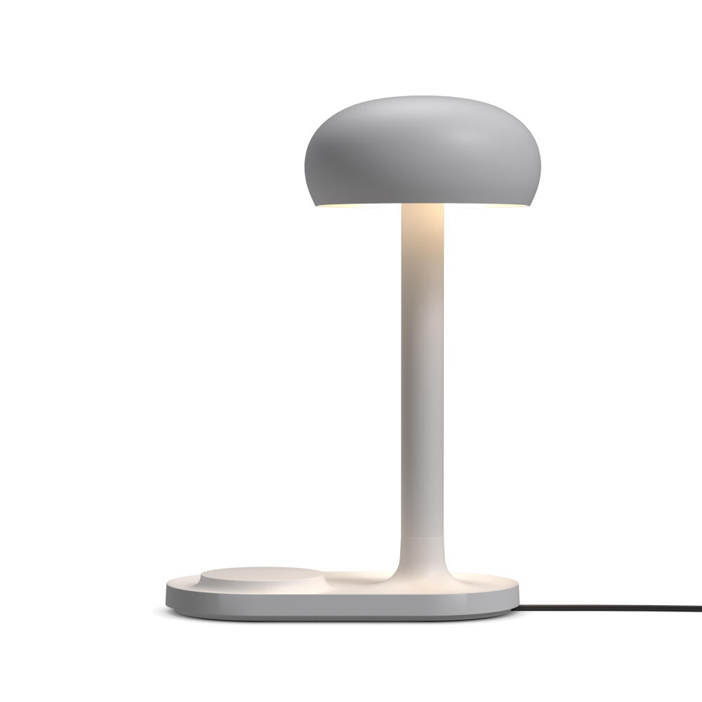 Eva Solo Emendo lamp with wireless Qi charger, aluminum, plastic, steel, cloud, H 29 cm Ø 13 cm, 720001024
