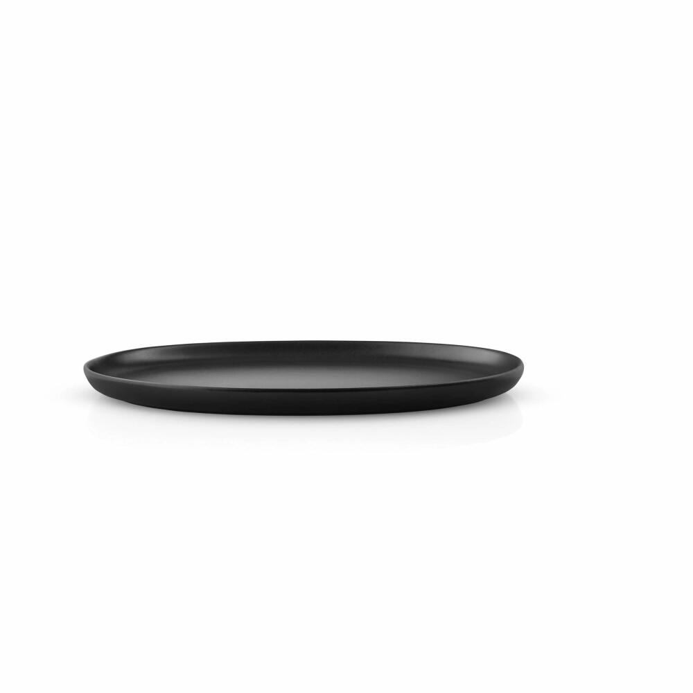 Eva Solo Teller Nordic Kitchen Oval, Servierteller, Servierplatte, Platte, Steinzeug, Schwarz, 31 cm, 502765
