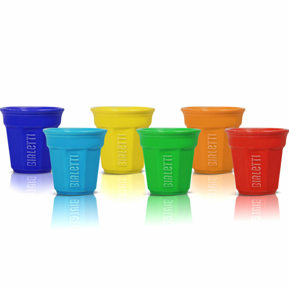 Bialetti Espressobecher 6er Set multicolor, Espresso, Espressotasse, Tasse, Keramik, Bunt, Y0TZ500