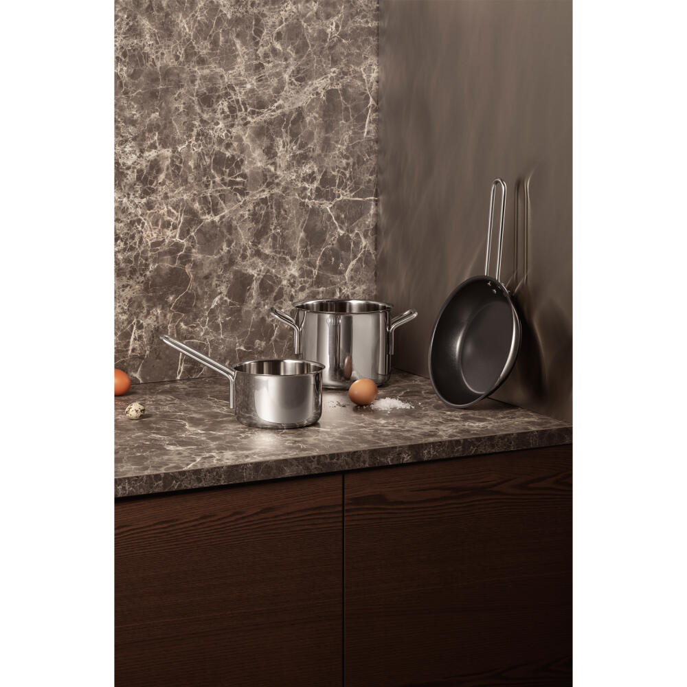 Eva Trio Stainless Steel Kasserolle, Kochtopf, Induktionsgeeignet, Aluminium, Edelstahl, Polished Steel, 1.1 L, 302411