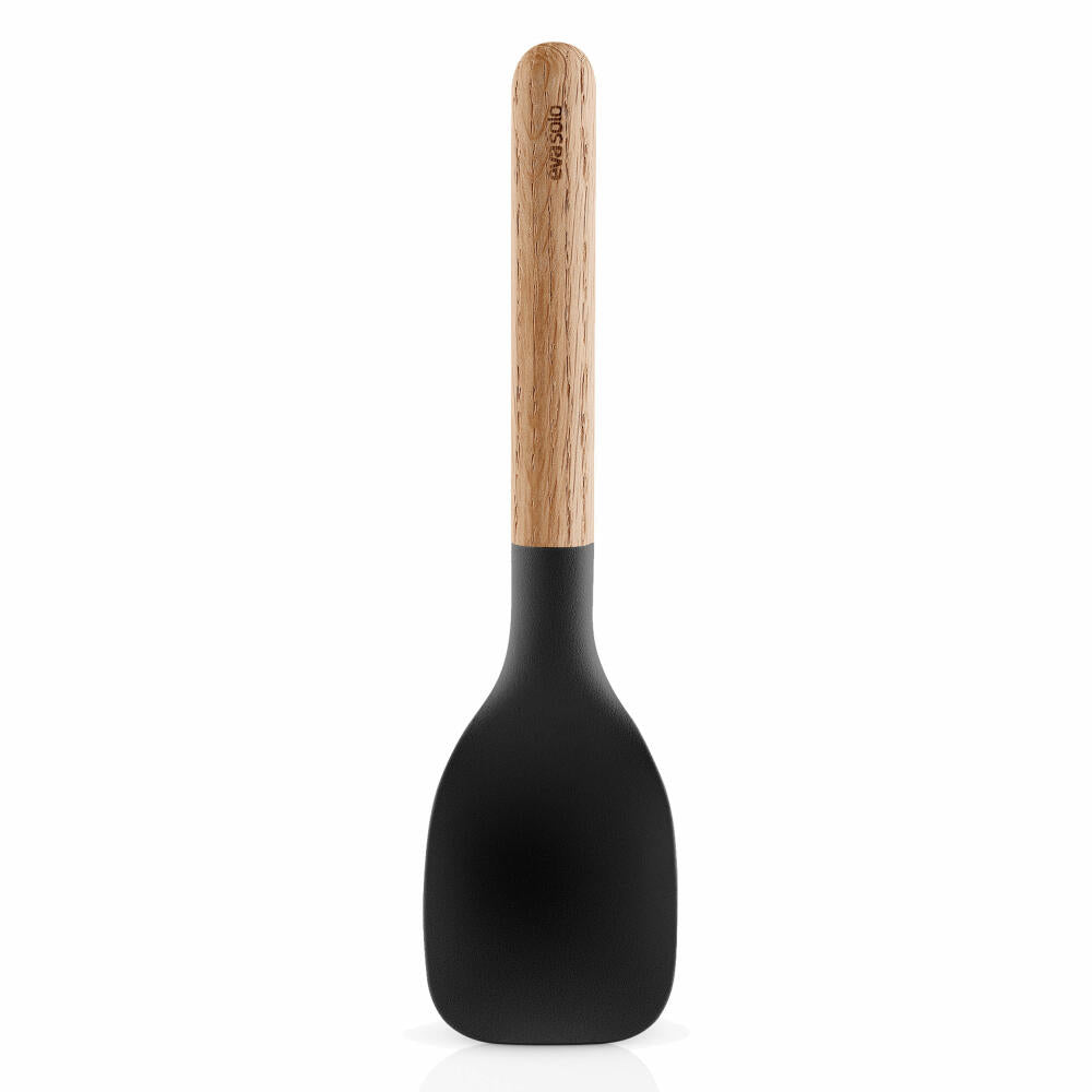 Eva Solo Nordic kitchen Servierlöffel, Vorlegelöffel, Gemüselöffel, Eichenholz/Silikon, Schwarz, Groß, 530459