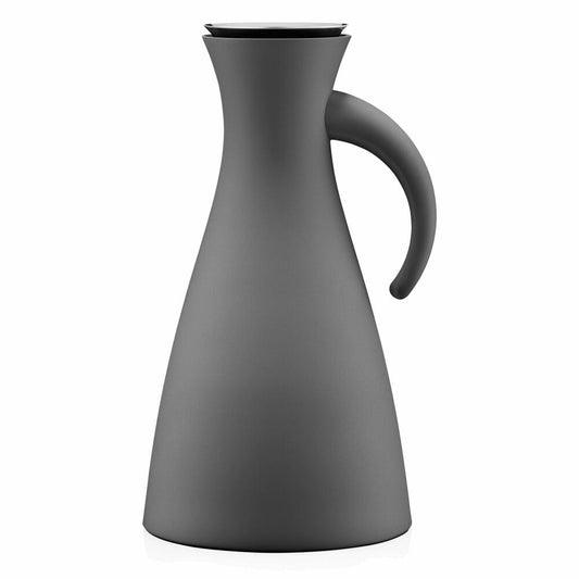Eva Solo Isolierkanne, Kaffeekanne, Thermokanne, Teekanne, Glas/Kunststoff/Edelstahl, Matt Grau, 1 L, 502803