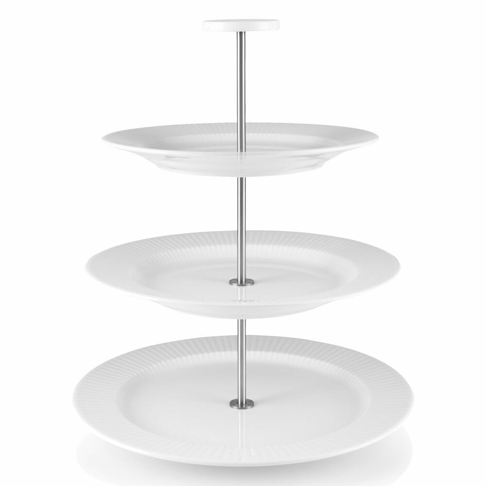 Eva Solo Legio Nova Etagere, 3-stöckig, Etagenplatten, Servierplatte, Törtchen, Cupcakes, Porzellan, Weiß, H 25 cm, 887266