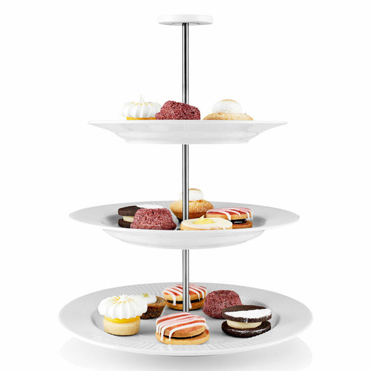 Eva Solo Legio Nova Etagere, 3-stöckig, Etagenplatten, Servierplatte, Törtchen, Cupcakes, Porzellan, Weiß, H 25 cm, 887266