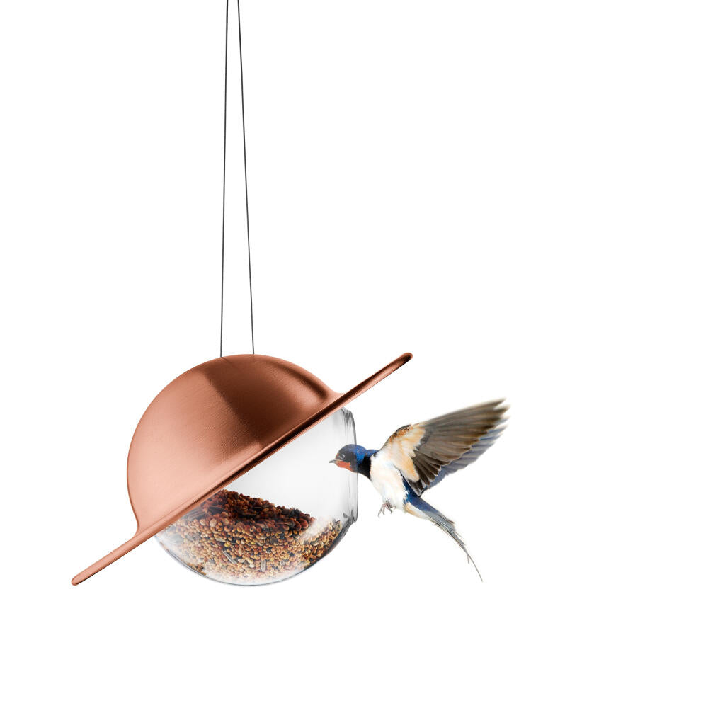 Eva Solo bird feeder ball Saturn, feeding container, feed dispenser, copper, steel wire, copper, 24 cm, 570902