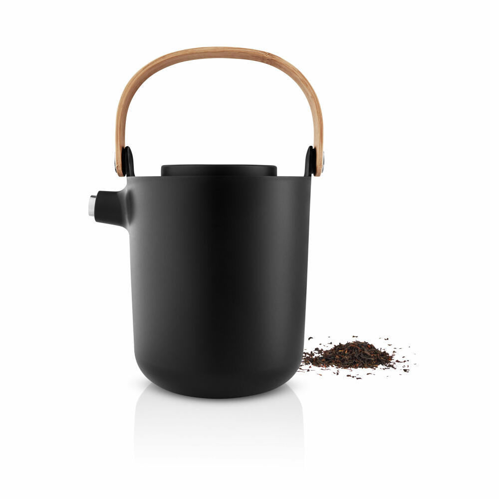Eva Solo Tee-Thermokanne Nordic Kitchen, Isolierkanne, Edelstahl, Kunststoff, Black, 1 L, 520439