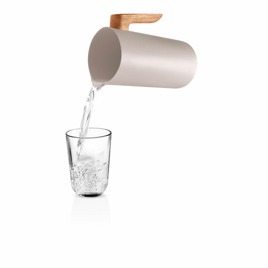 Eva Solo Kanne Nordic Kitchen, Servierkanne, Teekanne, Edelstahl, Eichenholz, Sand, 1.4 L, 520442