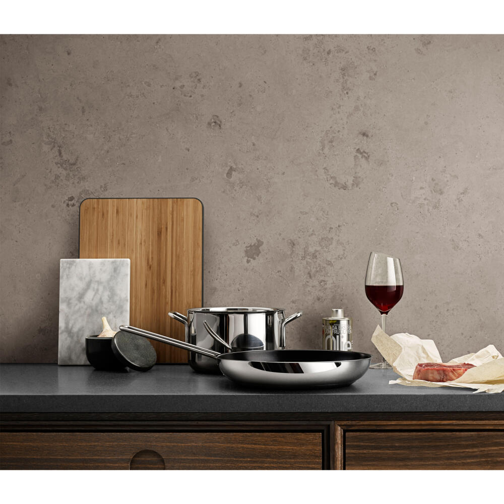 Eva Trio Stainless Steel Bratpfanne, Pfanne, Induktionsgeeignet, Aluminium, Edelstahl, Polished Steel, 28 cm, 302728