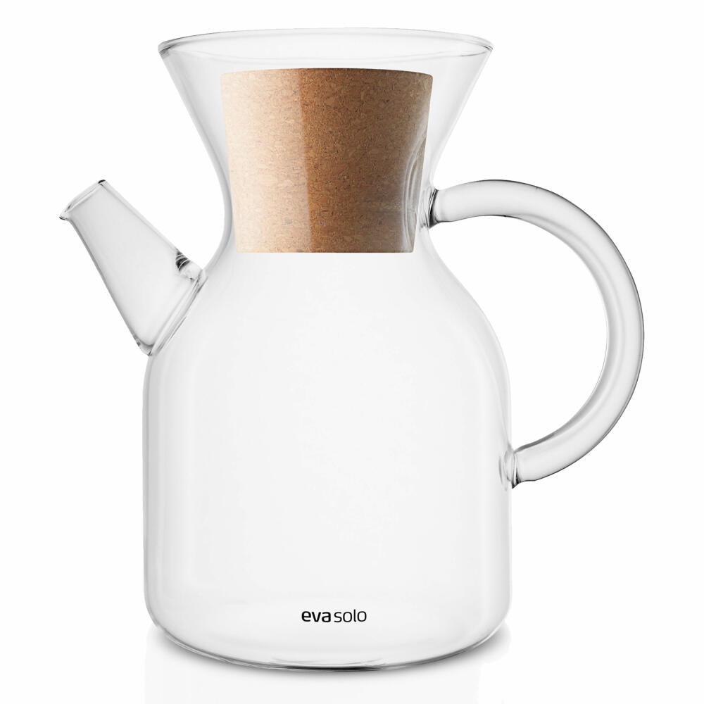 Eva Solo Pour-over Kaffeebereiter, Dauerfilter, Kaffeekanne, Borrosilikat-Glas/Kork/Edelstahl, Transparent, 1 L, 502710