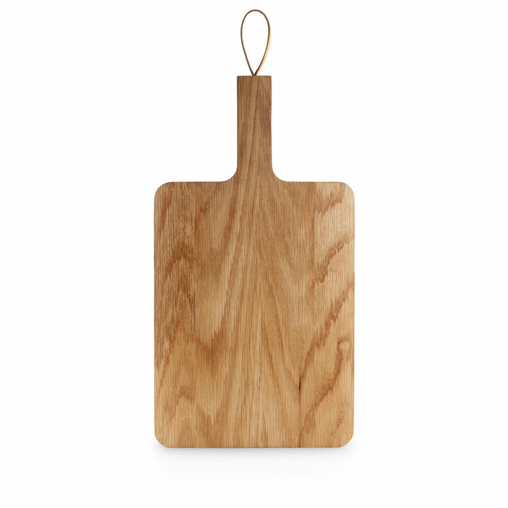 Eva Solo Nordic kitchen Holzschneidebrett, Schneidbrett, Küchenbrett, Tranchierbrett, Schneideunterlage, Eiche/Leder, 32x24 cm, 520412