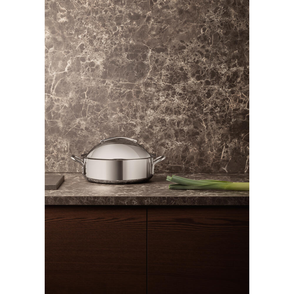 Eva Trio Stainless Steel Sauteuse, Kochtopf, Induktionsgeeignet, Aluminium, Edelstahl, Keramik Beschichtung, Polished Steel, 3.5 L, 312440