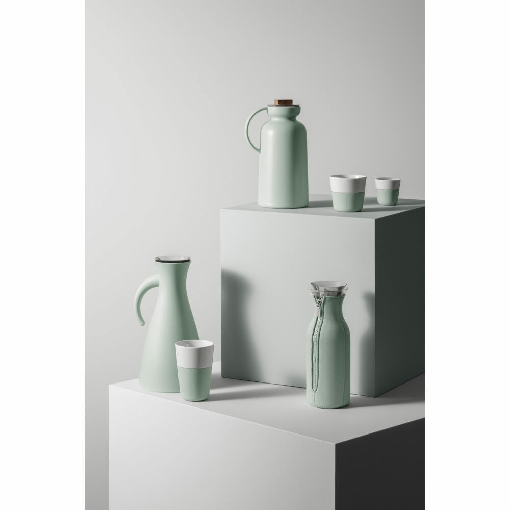 Eva Solo insulated jug, thermo jug, stainless steel, glass, plastic, sage, 1 L, 502846