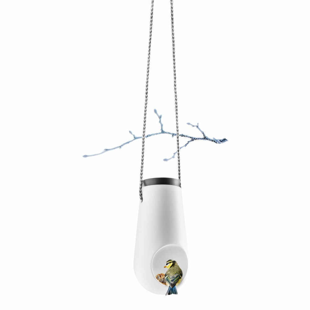 Eva Solo Hanging Feeder, Bird Food Dispenser, Feeding Station, Ceramic, Rubber, Nylon, White, 571005
