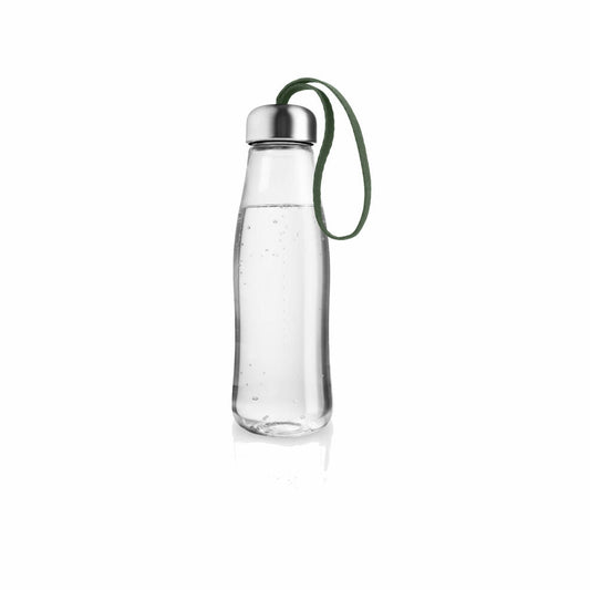 Eva Solo Glastrinkflasche Cactus Green, Trinkflasche, Wasserflasche, Edelstahl, Kunststoff, Nylon, Grün, 500 ml, 575045