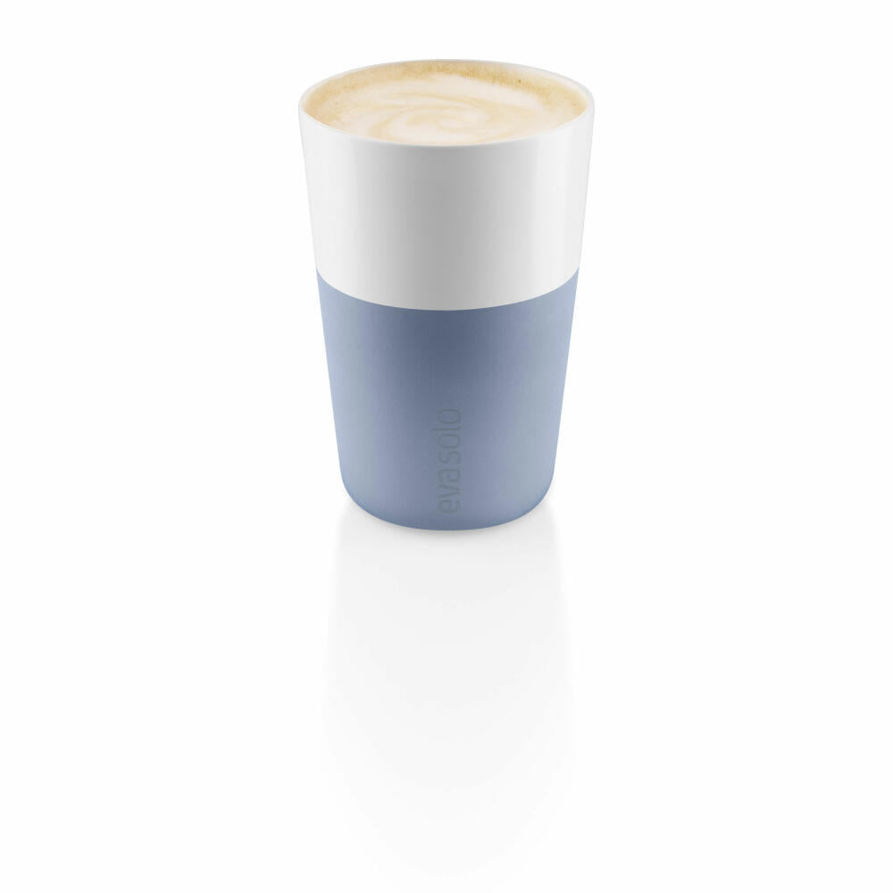Eva Solo Cafe Latte-Becher Blue Sky, 2er Set, Kaffeebecher, Tasse, Porzellan / Silikon, 360 ml, 501128