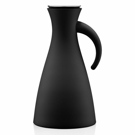 Eva Solo Isolierkanne, Kaffeekanne, Thermokanne, Teekanne, Glas/Kunststoff/Edelstahl, Matt Schwarz, 1 L, 502801