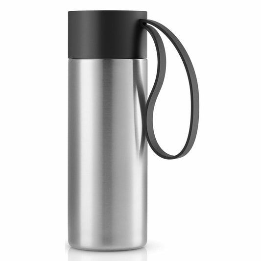 Eva Solo To Go Cup, ToGo Becher, Kaffeebecher, Teebecher, Unterwegs, Edelstahl/ Kunststoff/ Silikon, Schwarz, 0.35 L, 567467