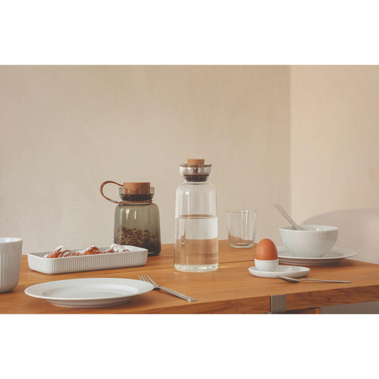 Eva Solo Glaskaraffe Silhouette, Karaffe, Wasserkaraffe mit Deckel, Borosilikatglas, Edelstahl, Eichenholz, Klar, 1 L, 591505