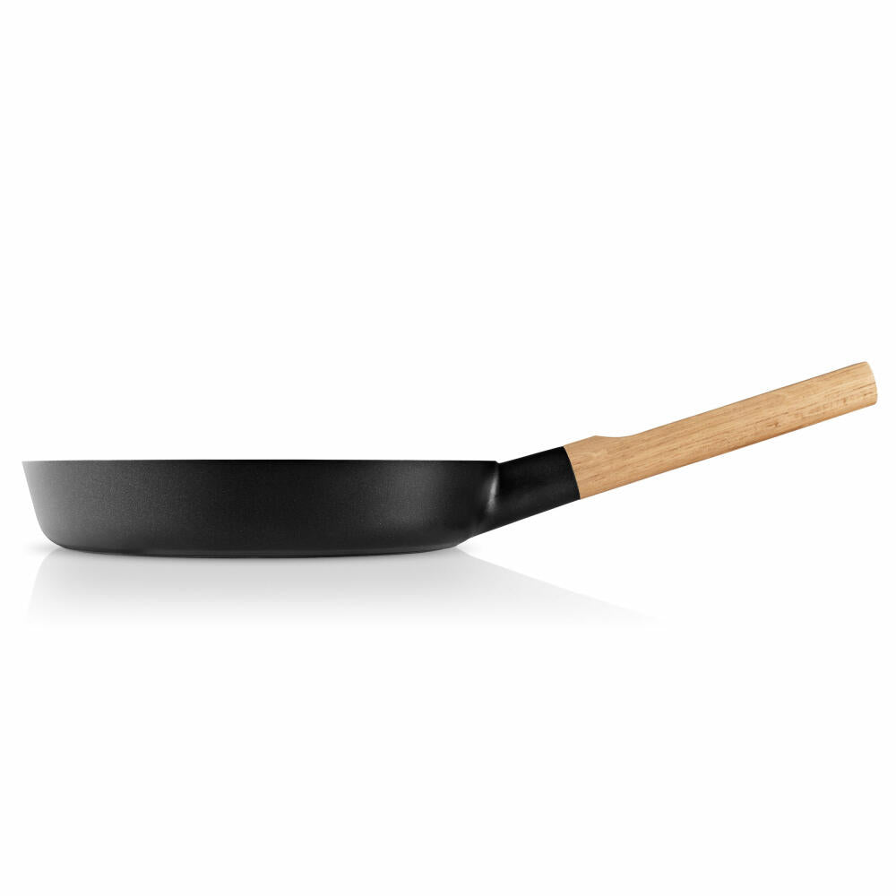 Eva Solo Nordic kitchen Bratpfanne, Pfanne, Schmorpfanne, Gemüsepfanne, Steakfpanne, Fischpfanne, Kochen, Schwarz, Eiche/Aluminium, Ø 24 cm, 280324