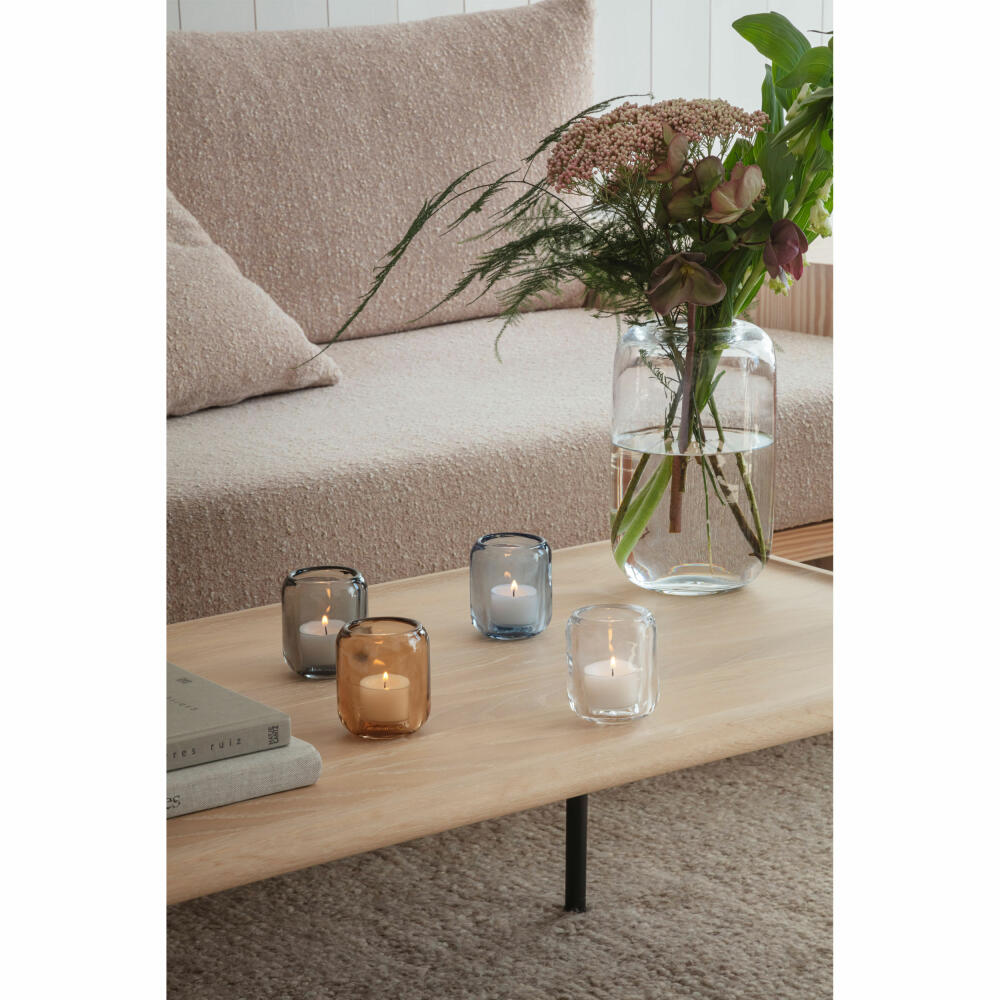 Eva Solo Acorn Glaskerzenhalter 2er-Set, Windlicht, Teelichthalter, Glas, Sea, 8 cm, 571376
