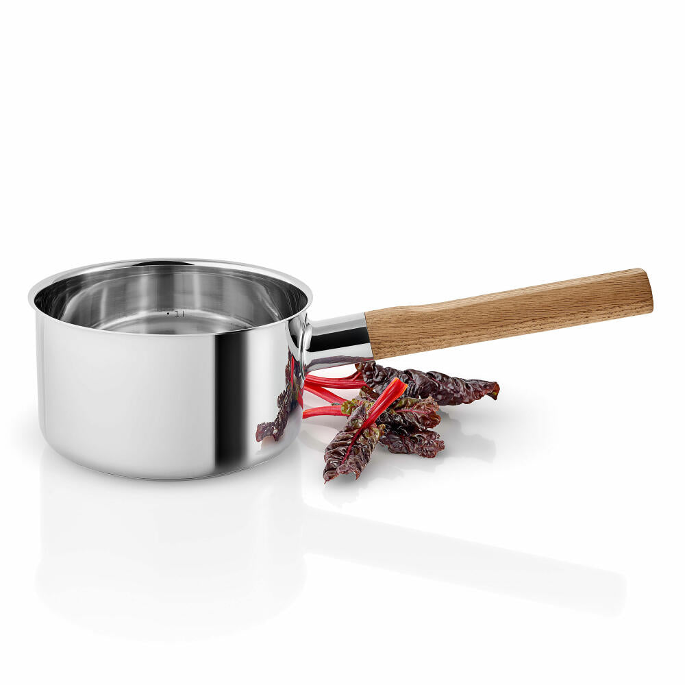 Eva Solo Nordic kitchen Kasserolle, Stielkasserolle, Stieltopf, Saucentopf, Kochtopf, Kochgeschirr, Edelstahl, Eiche, 1.5 L, 281216