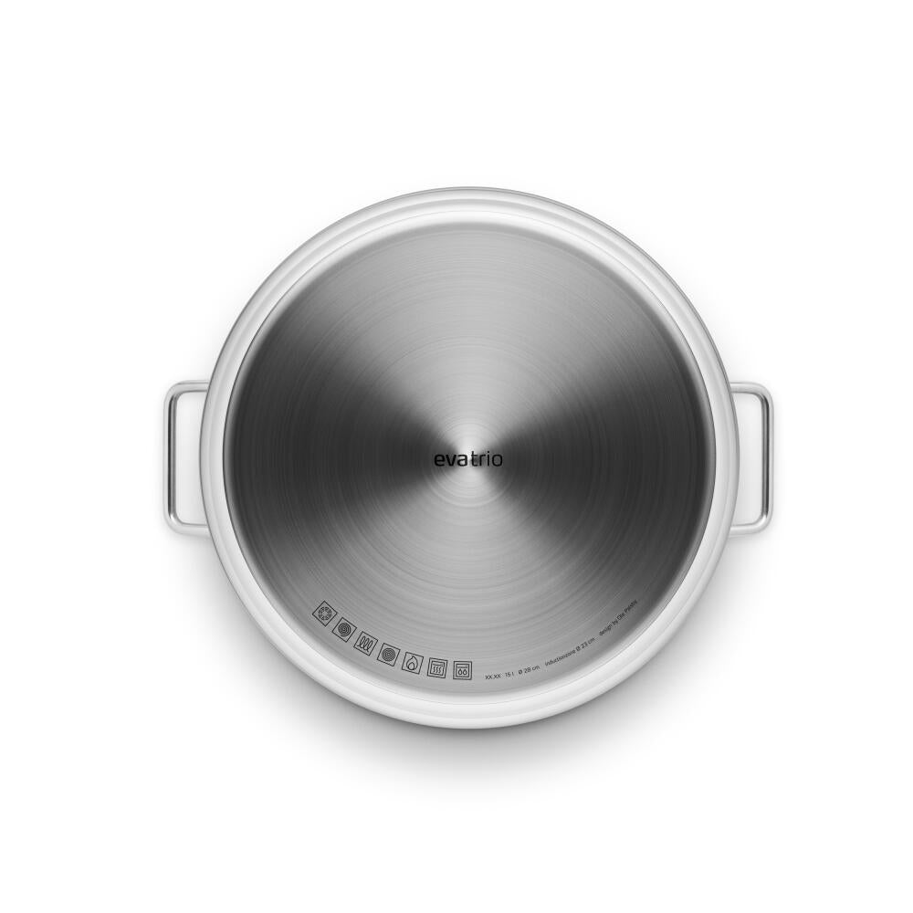 Eva Trio Stainless Steel Topf, Kochtopf, Induktionsgeeignet, Aluminium, Edelstahl, Polished Steel, 15 L, 302415